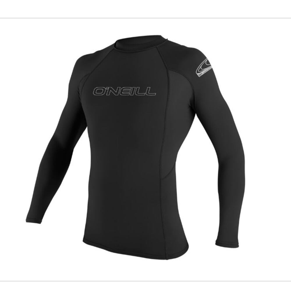 O'Neill Basic‎ Skins Rashguard Mens 2XL Black Long Sleeve UPF 50+ Surf Stretch